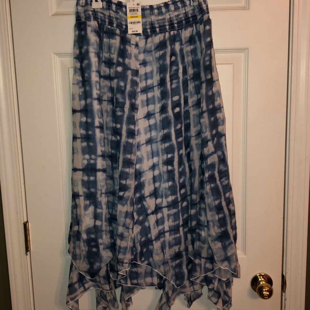 Blue and white hippy skirt
